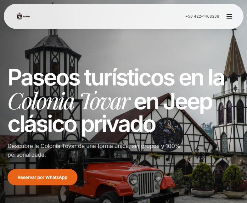 Inicio del sitio en computadora